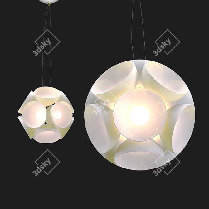 Paolo Mapelli White Metal Chandelier 3D model image 1