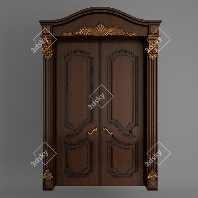 Elegant Entryway Door 3D model image 1