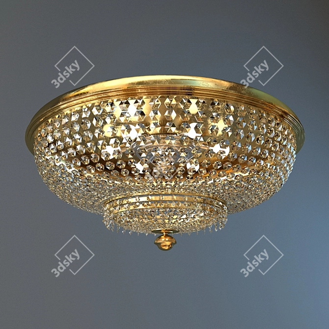 Modern Rustic Ceiling Light 3D model image 1