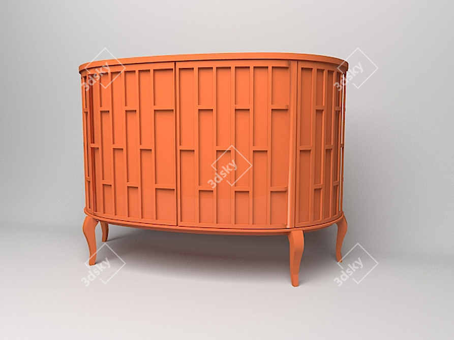 Versatile Wood Chest of Drawers 3D model image 1