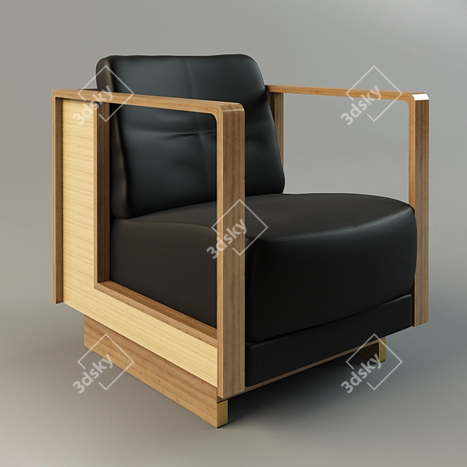 Stylish Upholstered Armchair 3D model image 1