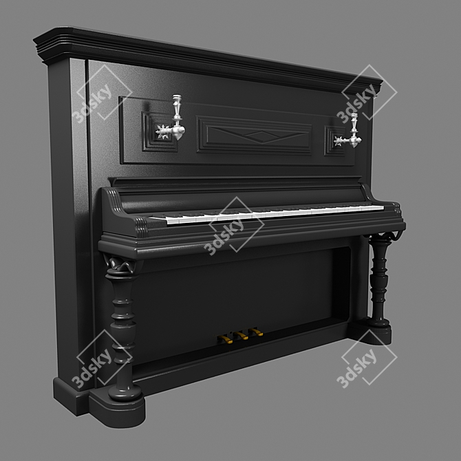 Melodic Masterpiece: Exquisite Grand Piano 3D model image 1