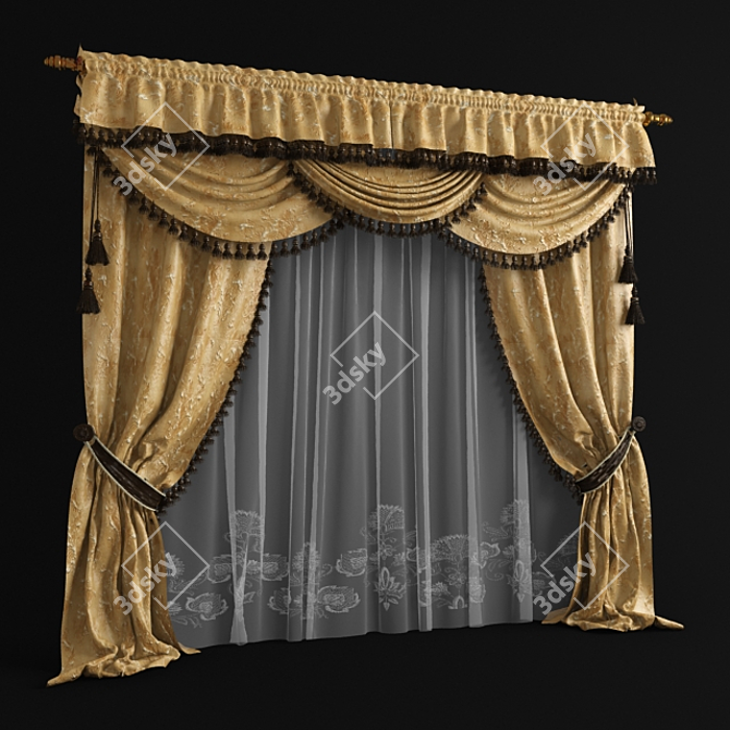 Elegant Window Shades: Timeless Beauty 3D model image 1