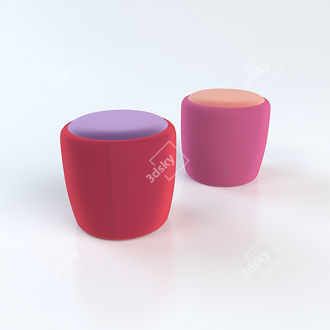 Chic Candy Ottoman Pouf 3D model image 1