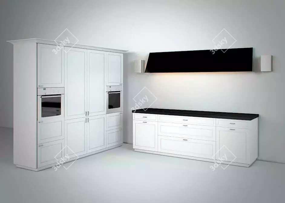 Sleek Siematic Kitchen Design 3D model image 1