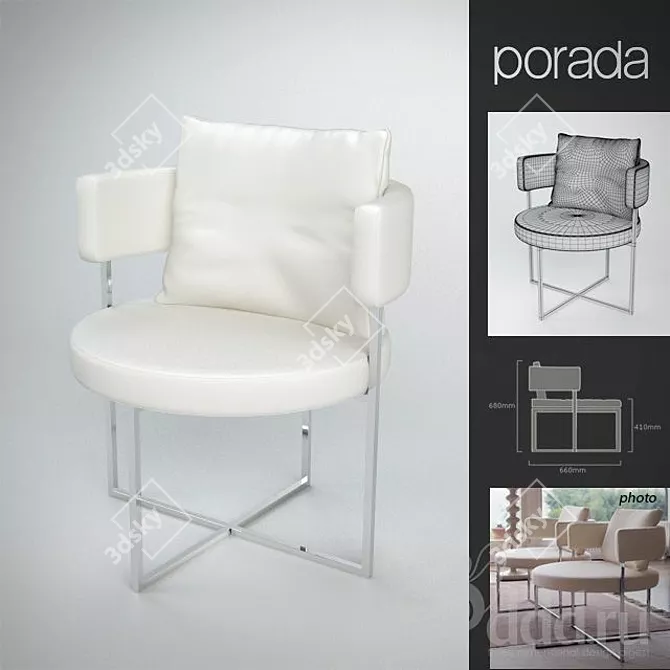 Porada Sirio: Elegant Armchair 3D model image 1