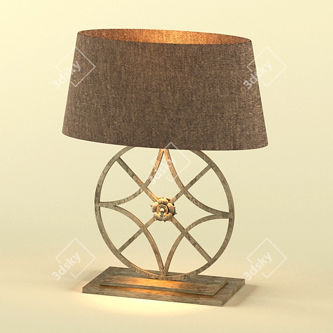 Vintage Iron Florette Lamp 3D model image 1