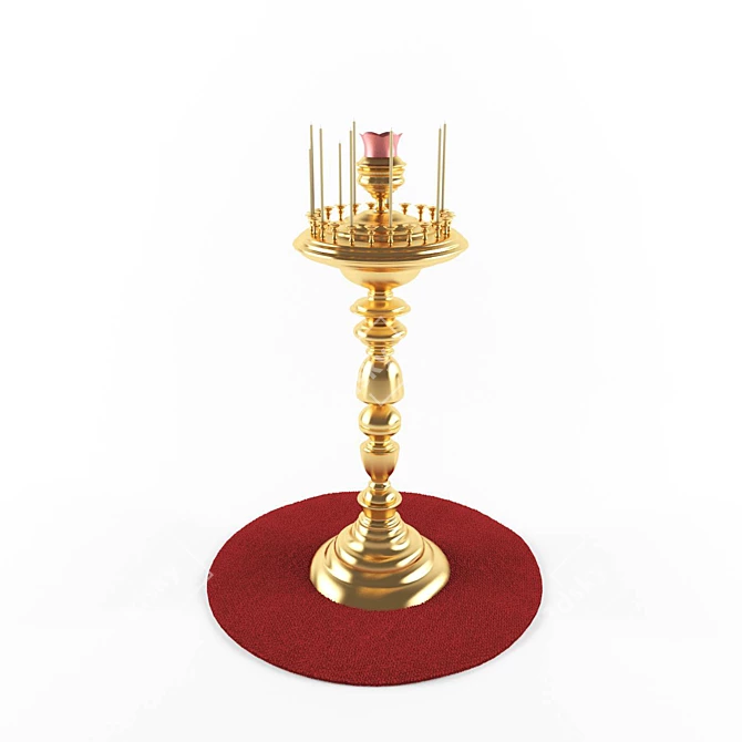 Elegant Church Candle Holder 3D model image 1