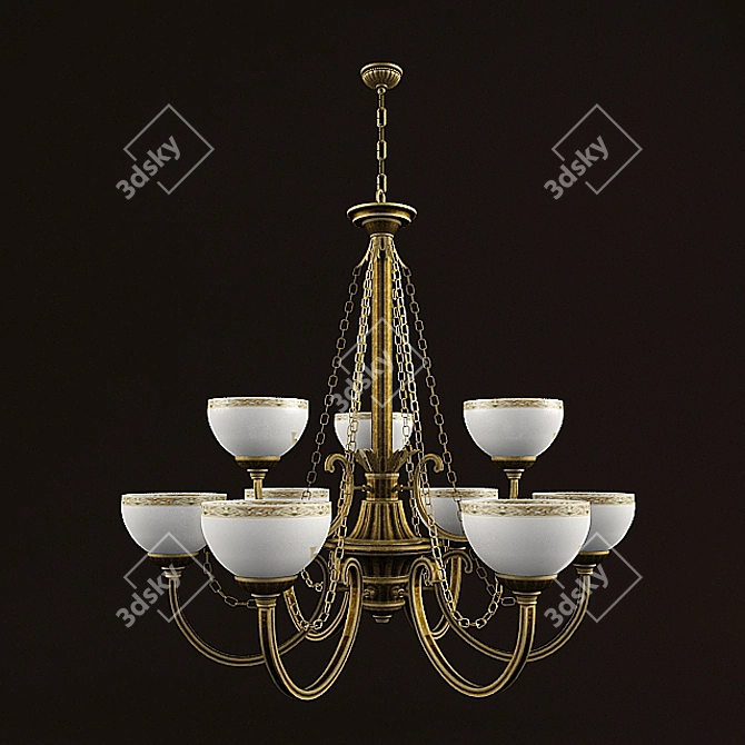 Stylish Bronze Ceiling Light 3D model image 1