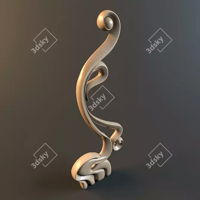 Elegant Staircase Pillar 3D model image 1