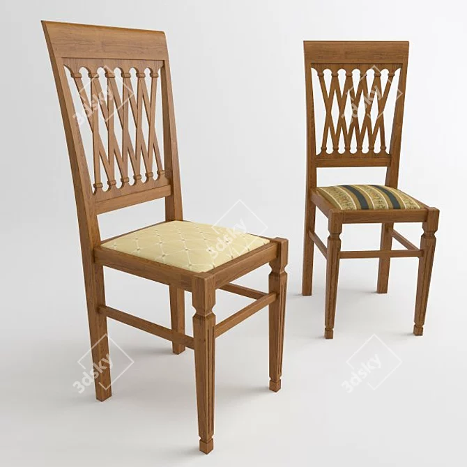 Italian Bergonzo Dining Chair 3D model image 1