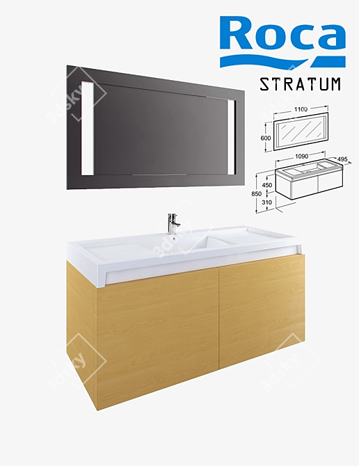 Roca Stratum: Sleek and Stylish Bathroom Accessory 3D model image 1