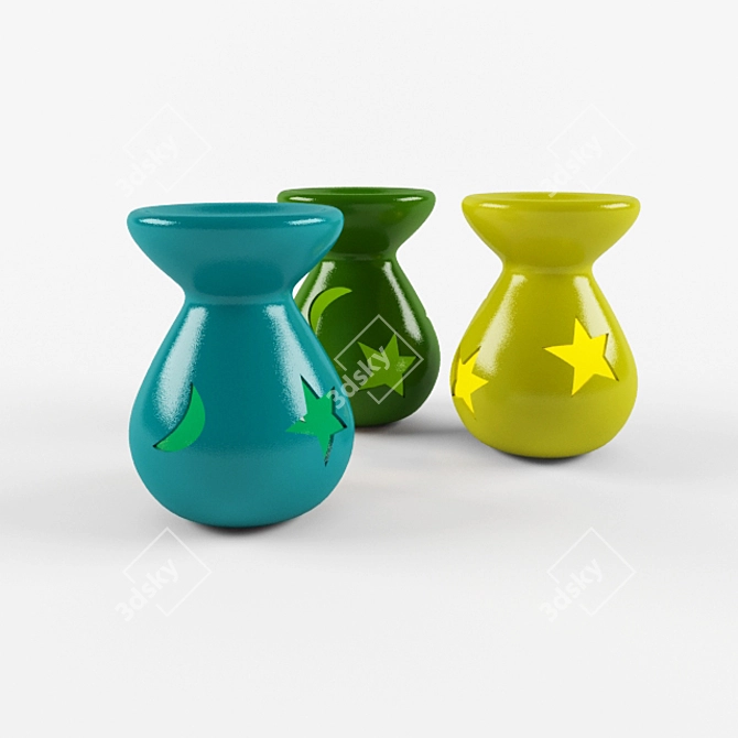 Triple Color Aroma Lamps 3D model image 1