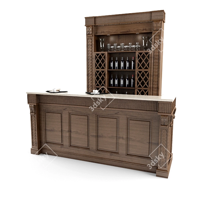 Sleek Bar Counter 3D model image 1