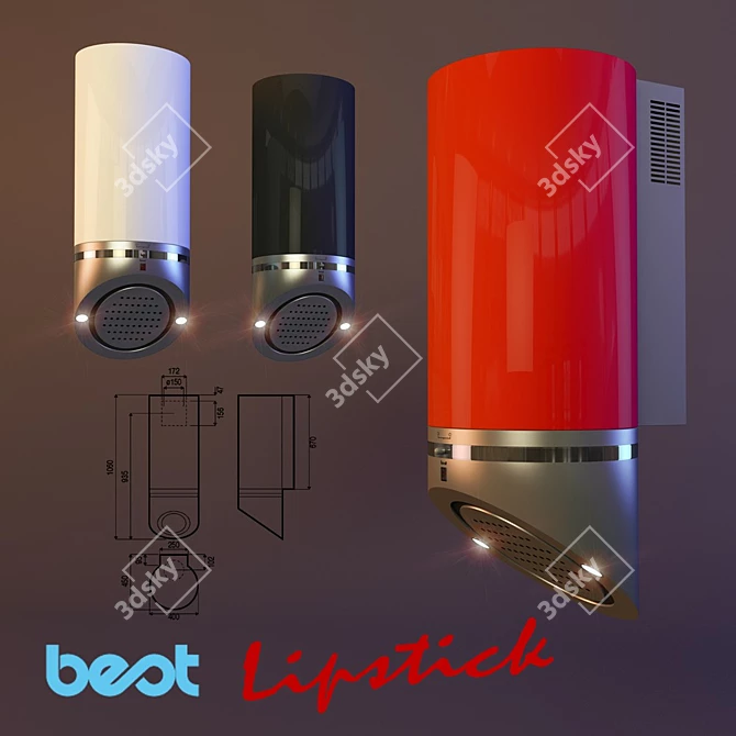 Best Platinum Lipstick Wall Range Hood 3D model image 1