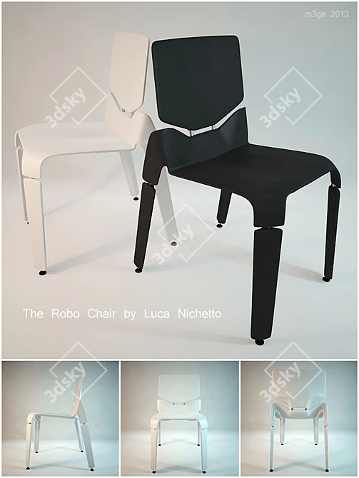 The Robo Chair: Futuristic Design 3D model image 1