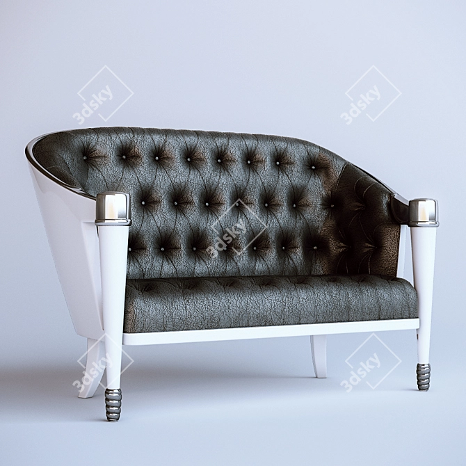 Luxury Leather Sofa 3D model image 1