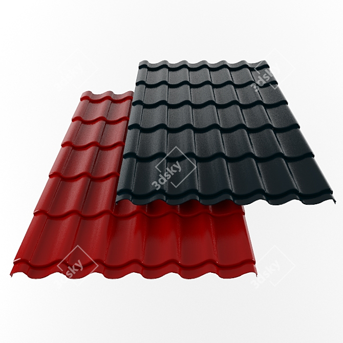 Metallic Roofing Tile 3D model image 1