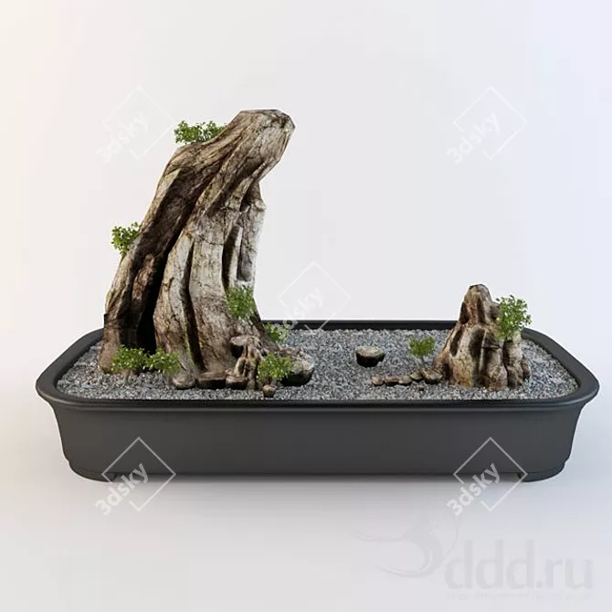 Traditional Asian Penjing Decor 3D model image 1