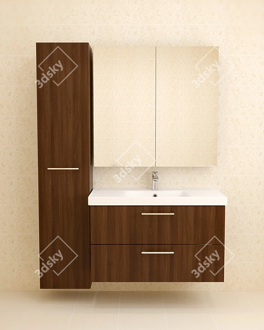 Sleek and Stylish Godmorgon Vanity 3D model image 1