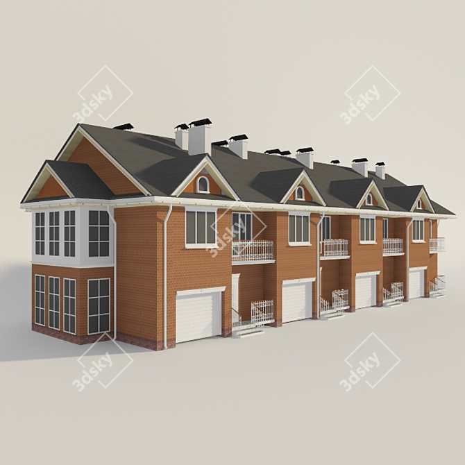 Urban Comfort: Townhouse Living 3D model image 1