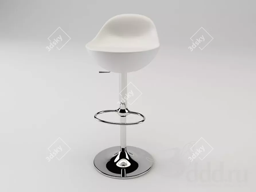 Modern Quad Lowpoly Stool 3D model image 1