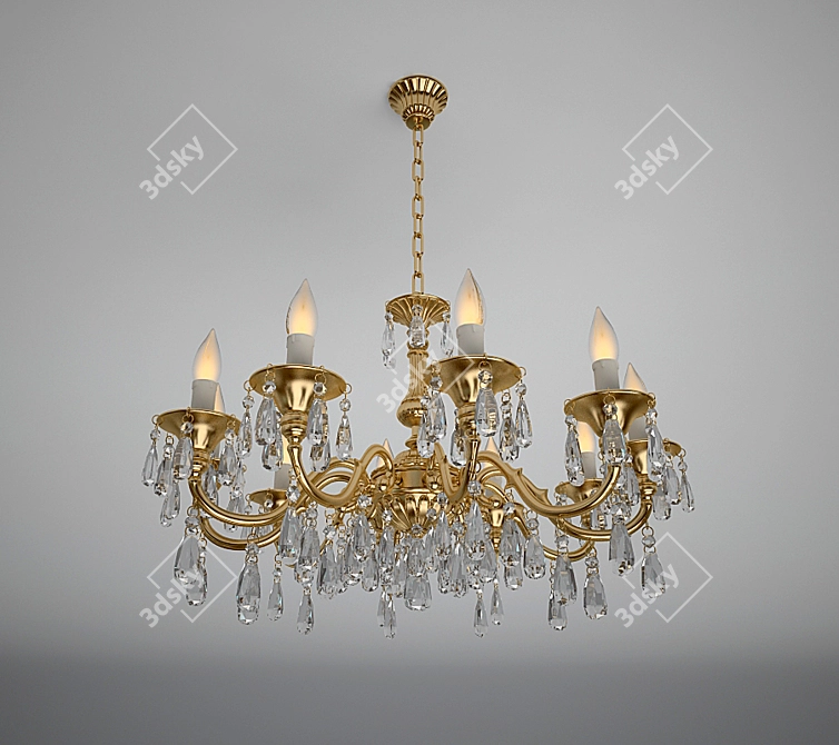 Elegant Alice 10-Light Chandelier 3D model image 1