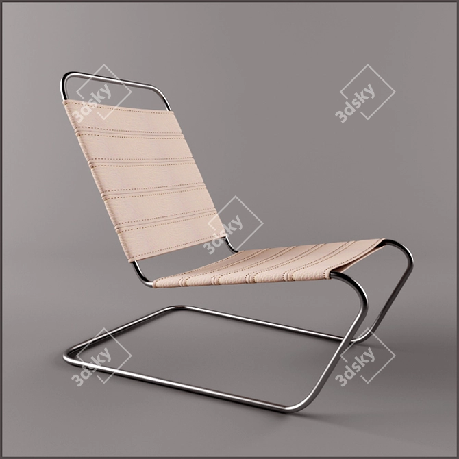 Metallic Texture Chair 3D model image 1