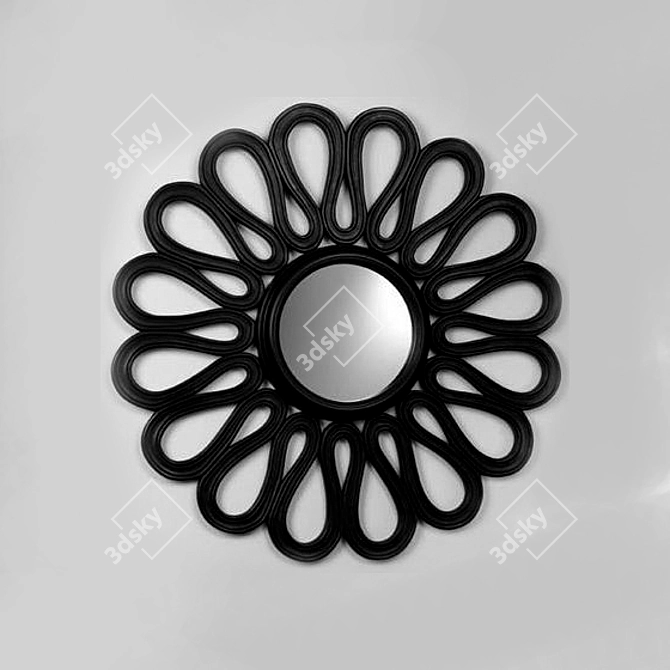 Blooming Reflection: Floral Mirror 3D model image 1