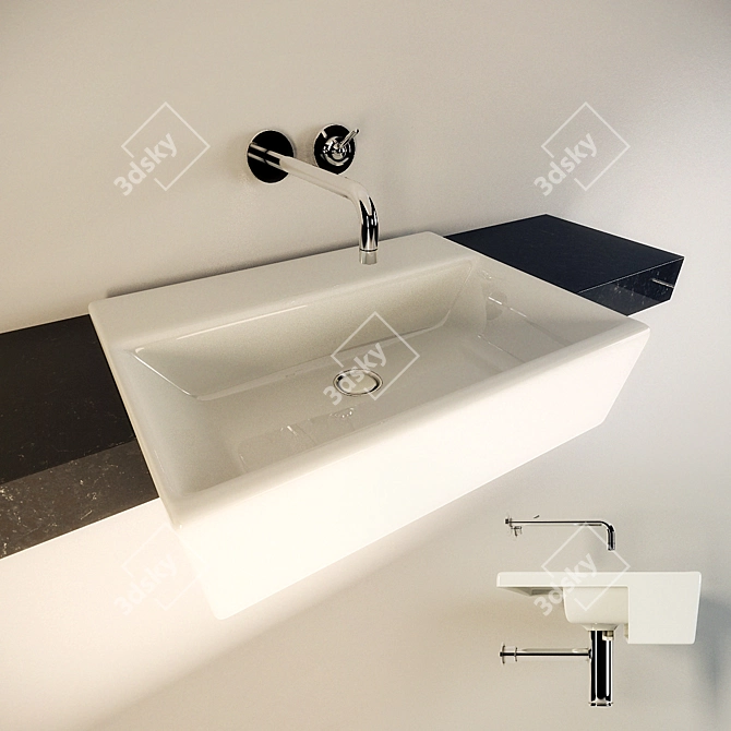 Villeroy & Boch Memento Sink with Axor Mixer 3D model image 1