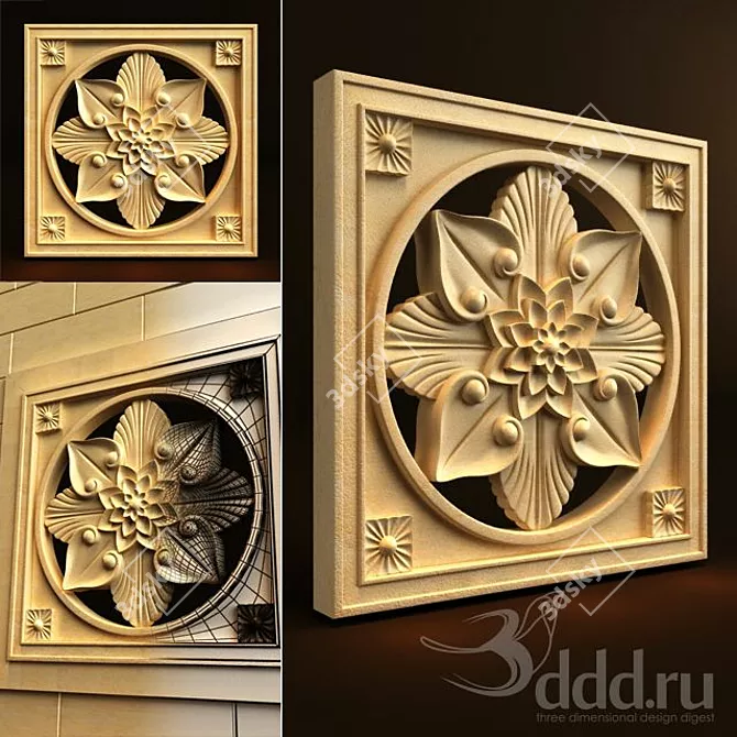 Elegant Palimanan Carving Masterpiece 3D model image 1