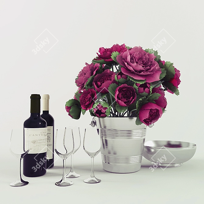 Floral Delights & Wine Pairing 3D model image 1