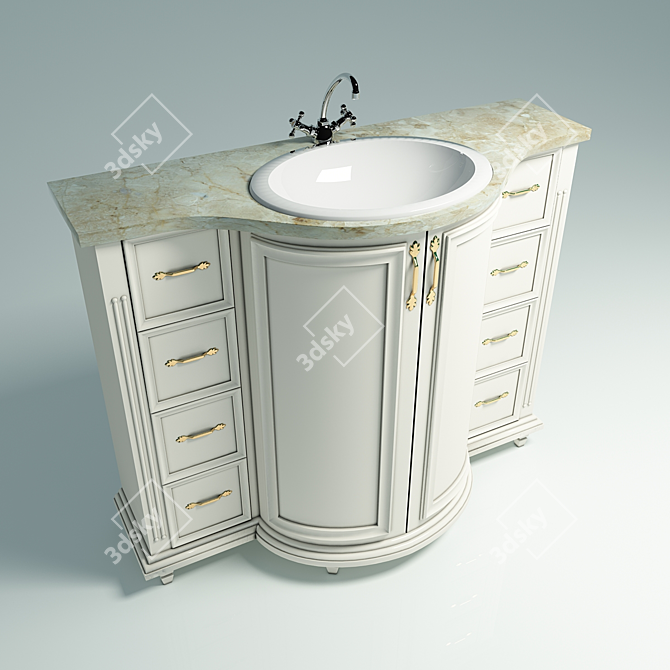 Marble-Top Floor Standing Unit 3D model image 1