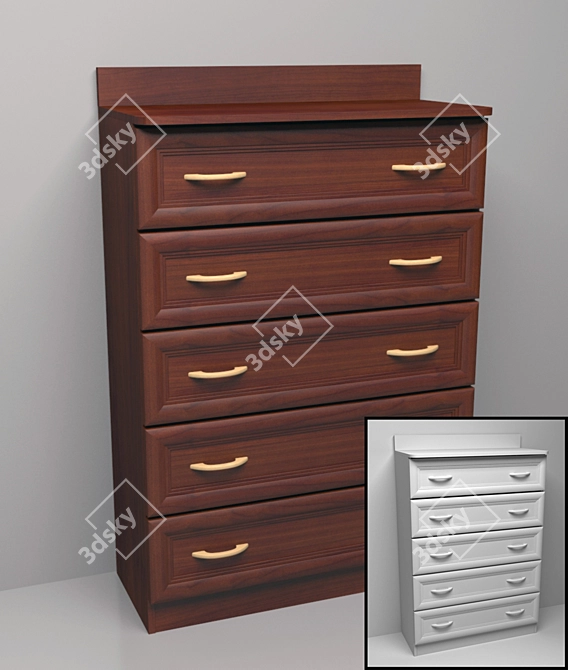 Modern Komod: Stylish Storage Solution 3D model image 1