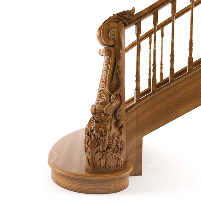 Carved Post for Ladders 3D model image 1