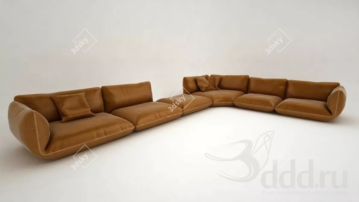 Jalis: Modern Pillow Sofa 3D model image 1