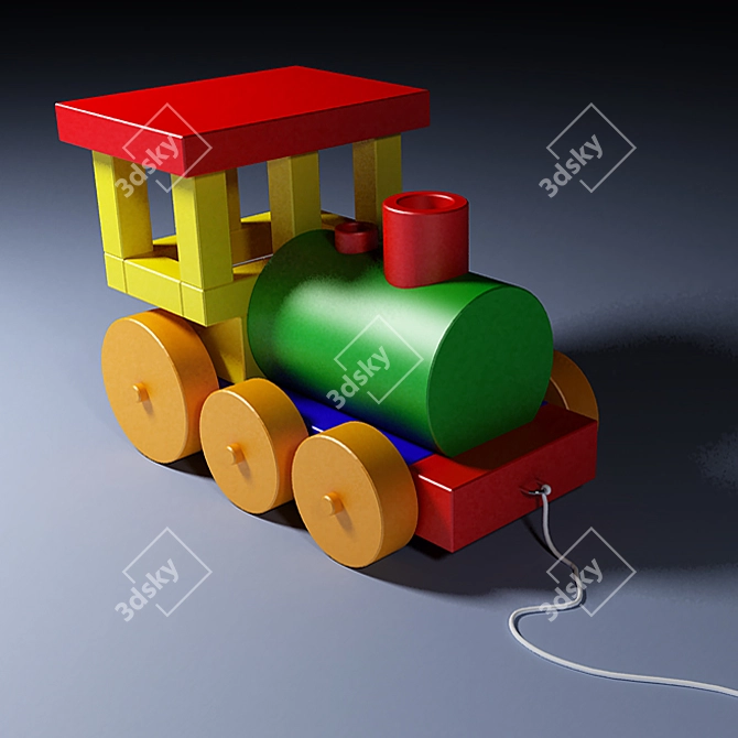 Vintage Toy Locomotive 3D model image 1