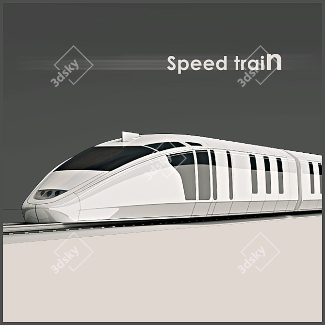 Sleek Speed Train 3D model image 1