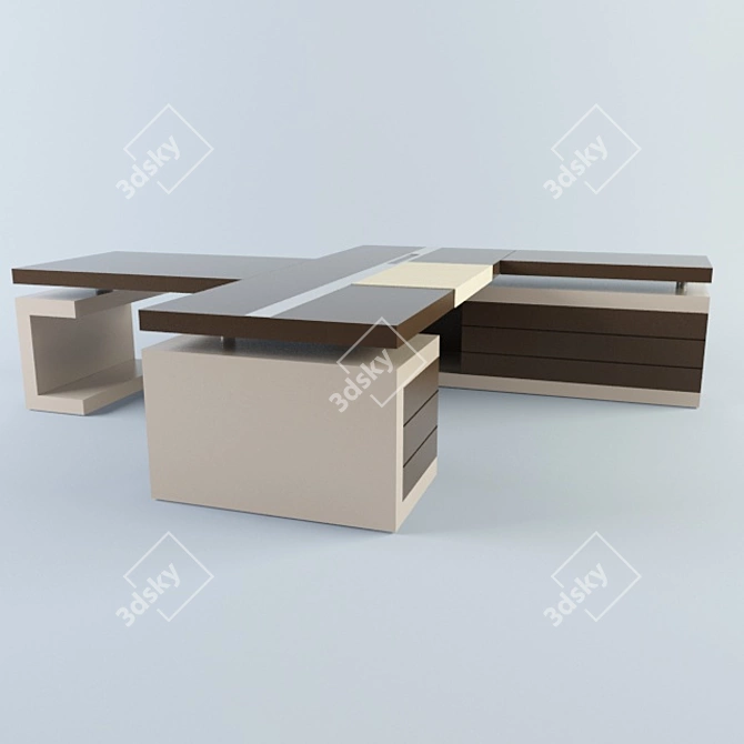 Executive Director Desk: Elegance & Functionality 3D model image 1