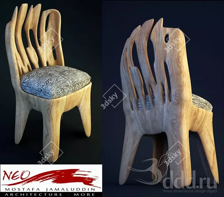 Futuristic Organic Chair: iNEO Design 3D model image 1