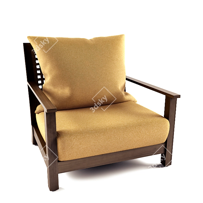 Modern Memory Reproduction Armchair 3D model image 1