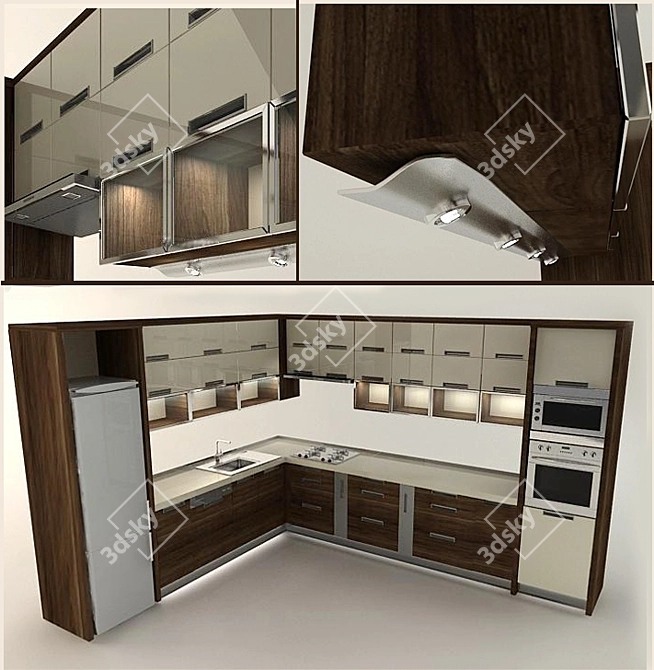 Modern Kitchen: Stylish and Functional 3D model image 1