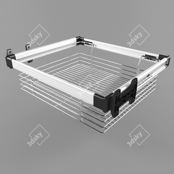 Space-Saving Pull-Out Basket 3D model image 1