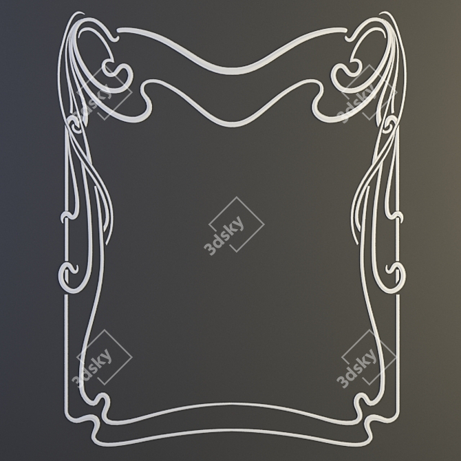 Art Nouveau Plaster Moldings 3D model image 1