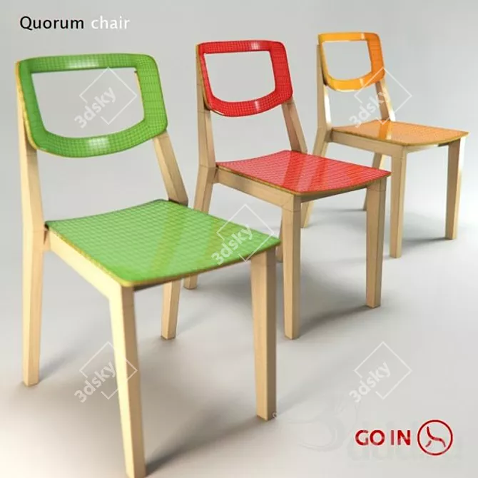 Quorum Wood Chair: Stylish Flexibility 3D model image 1