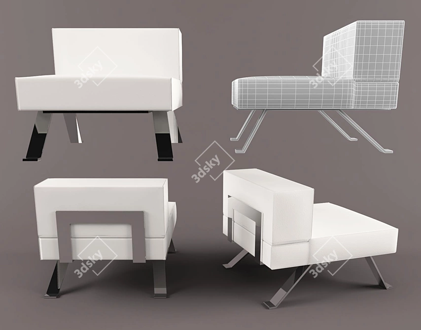 CASSINA Ombra PhotoZoom: Stylish and Comfortable Easy-Chair 3D model image 1