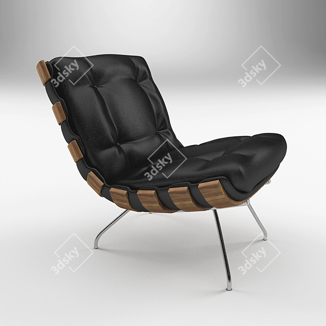 Modern Leather Armchair 3D model image 1