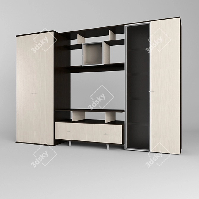 TV Stand Wall Unit 3D model image 1