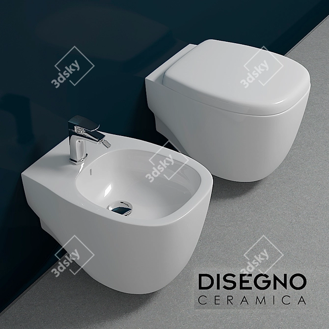 Disegno Weg Bidet & Toilet 3D model image 1