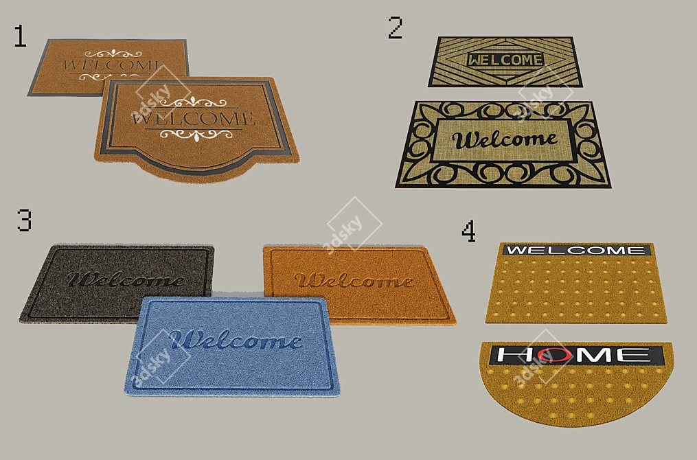 Welcome Holders: Stylish Entry Mats 3D model image 1